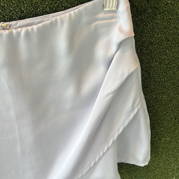 Silky Grey skort. Beautiful skirt overlay overtop the most comfortable shorts - Picture 2 of 4